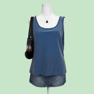 blue shimmer vintage 90s tank top